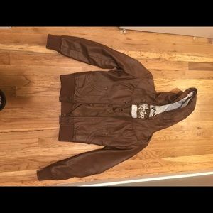 Brown Faux Leather Jacket
